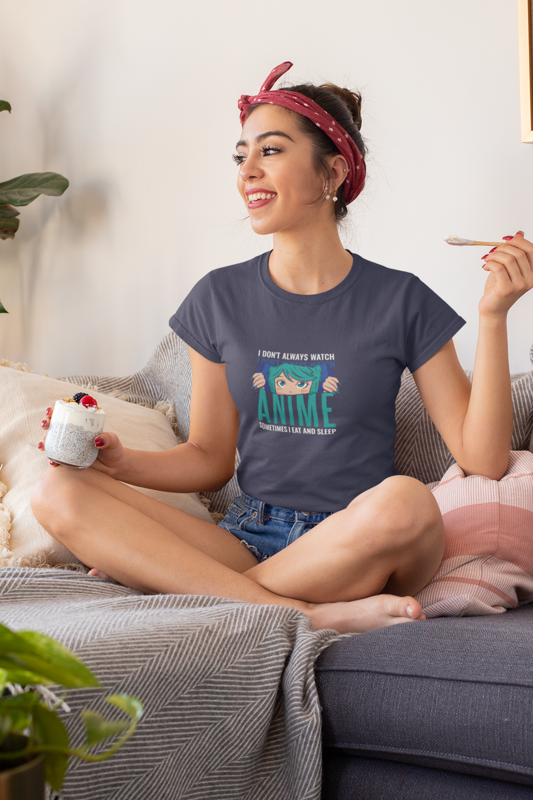 I Don'T Always Watch Anime Printed T-Shirt For Women - WowWaves - 3