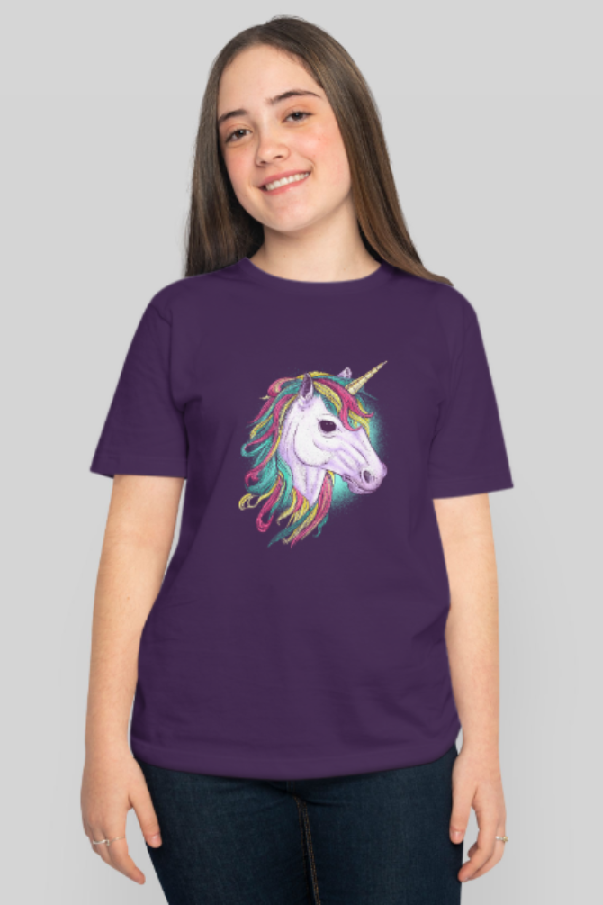 Colorful Unicorn Printed T-Shirt For Women - WowWaves - 7