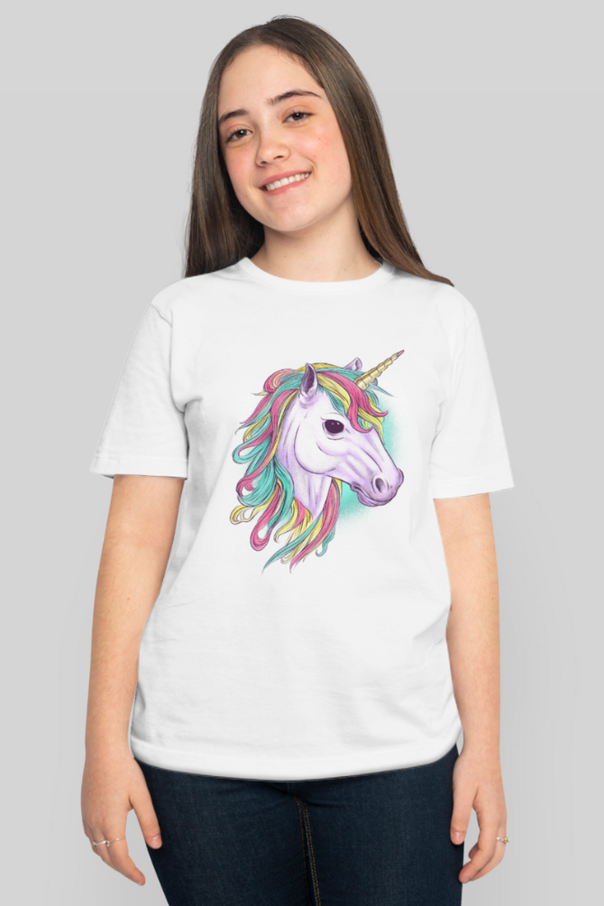 Colorful Unicorn Printed T-Shirt For Women - WowWaves - 9
