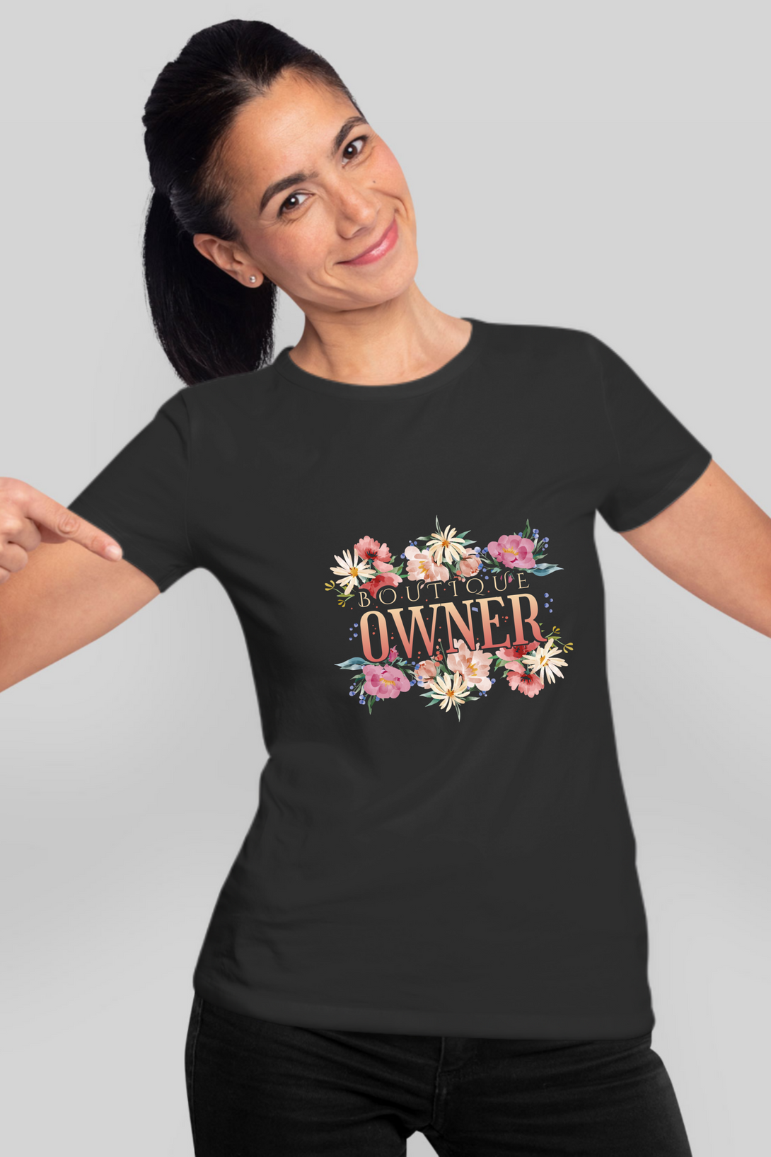 Flowers Boutique Printed T-Shirt For Women - WowWaves - 10