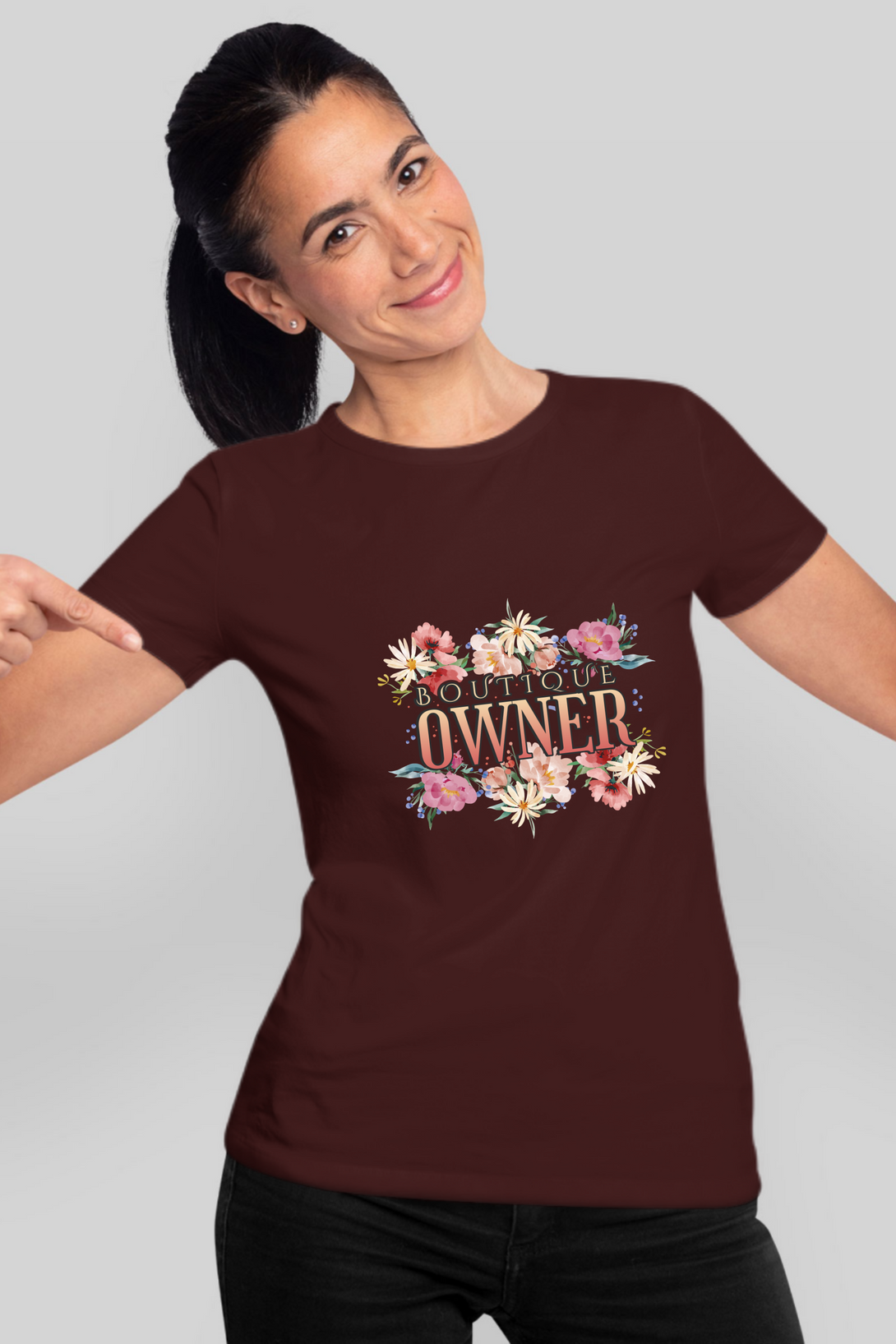 Flowers Boutique Printed T-Shirt For Women - WowWaves - 8