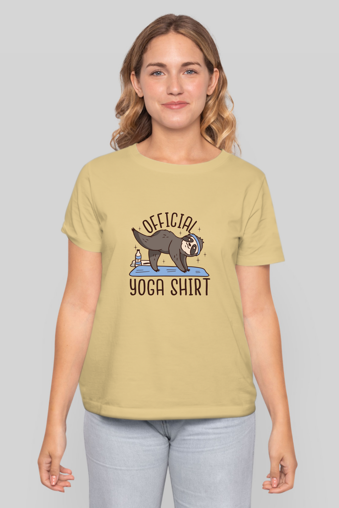 Official Yoga Sloth Printed T-Shirt For Women - WowWaves - 17