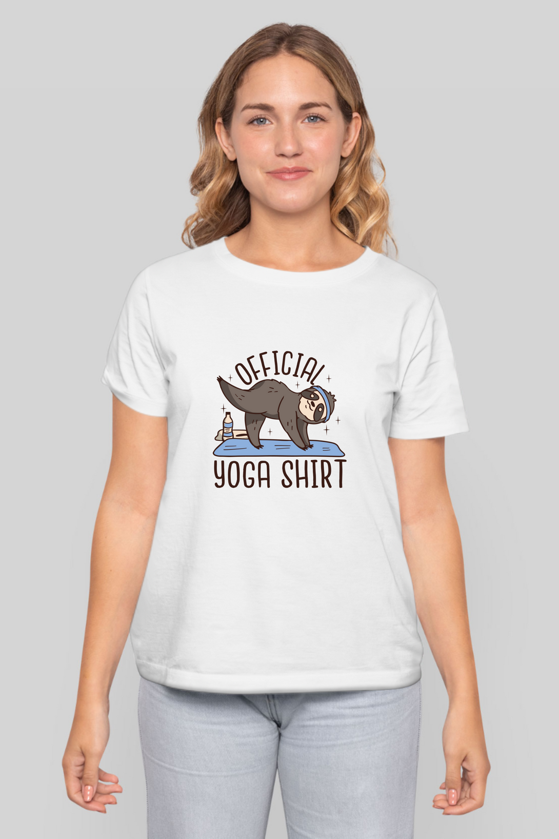 Official Yoga Sloth Printed T-Shirt For Women - WowWaves - 13