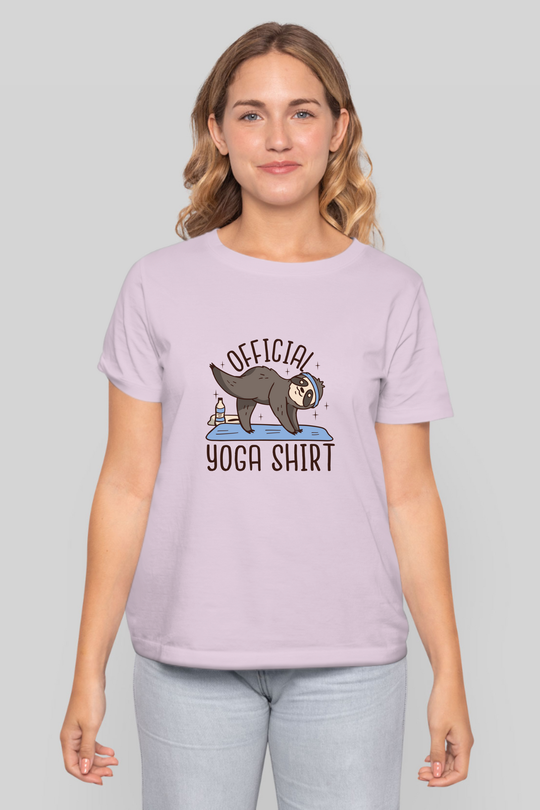 Official Yoga Sloth Printed T-Shirt For Women - WowWaves - 15
