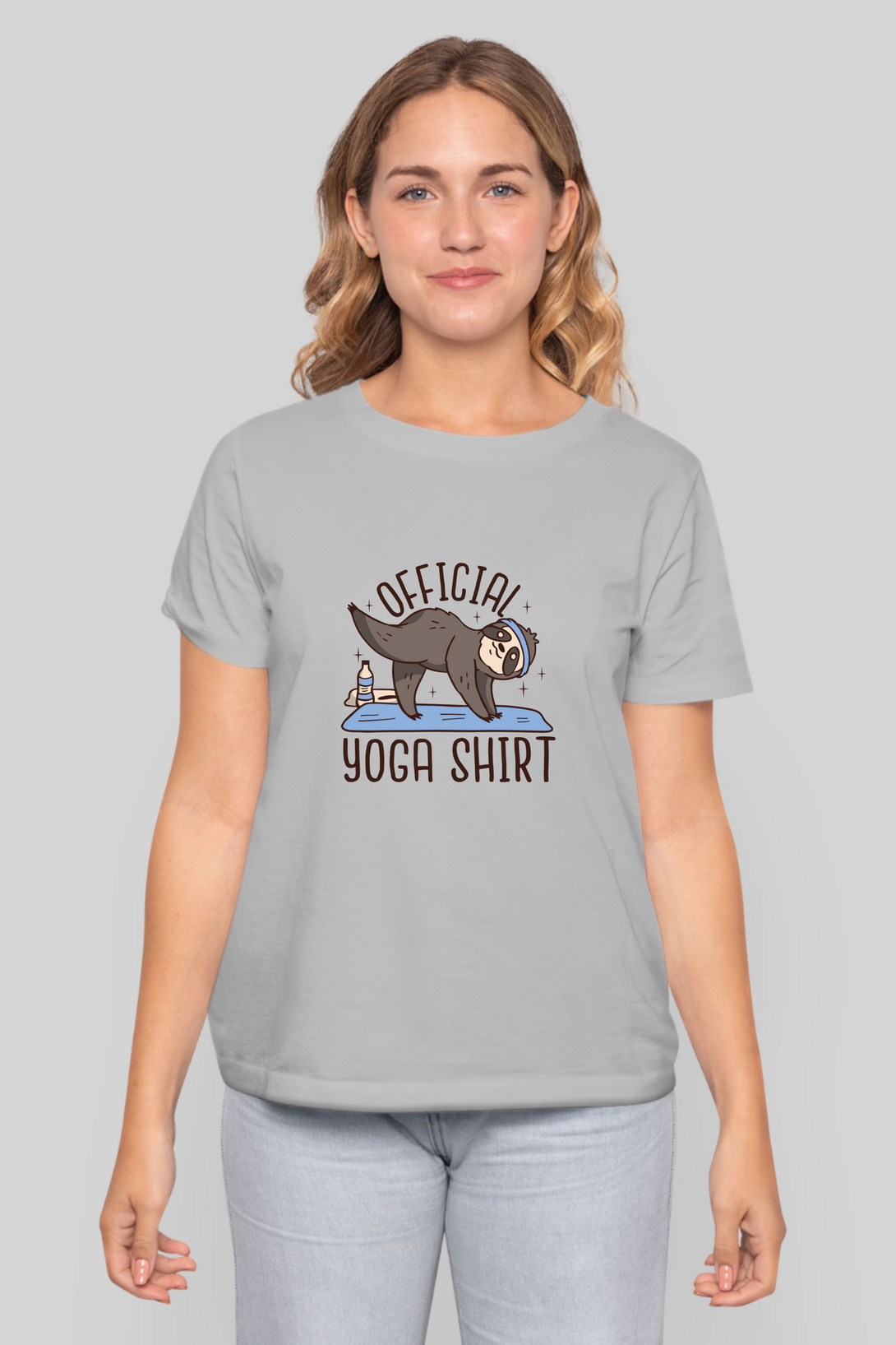 Official Yoga Sloth Printed T-Shirt For Women - WowWaves - 14