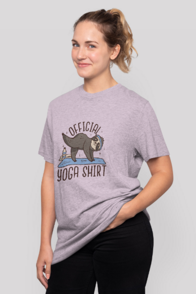 Official Yoga Sloth Printed T-Shirt For Women - WowWaves - 12