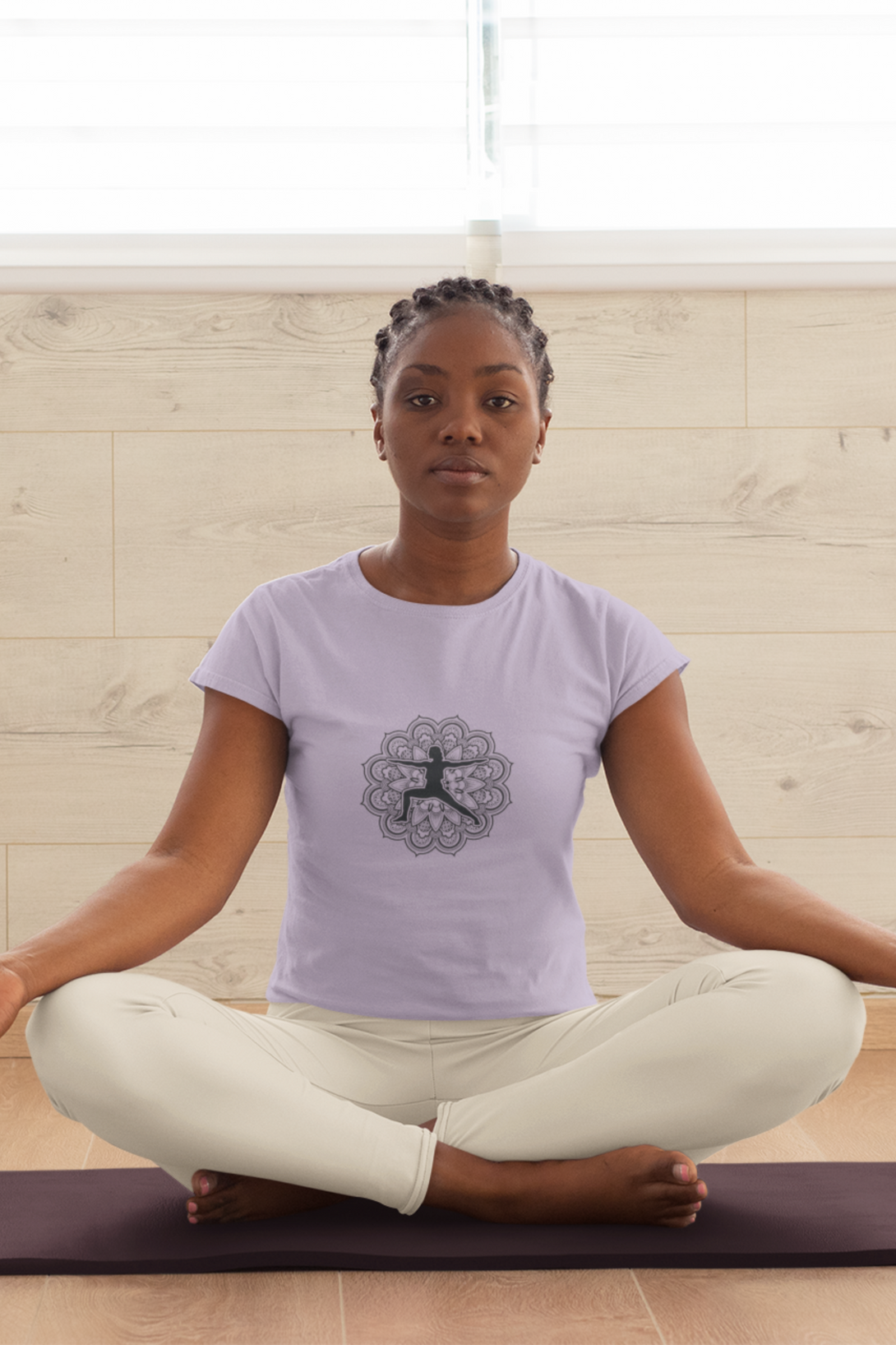 Yoga Pose Mandala Printed T-Shirt For Women - WowWaves - 6