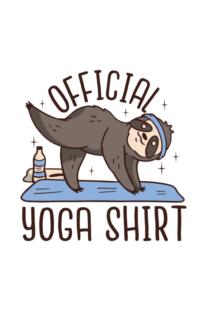 Official Yoga Sloth Printed Scoop Neck T-Shirt For Women - WowWaves - 1