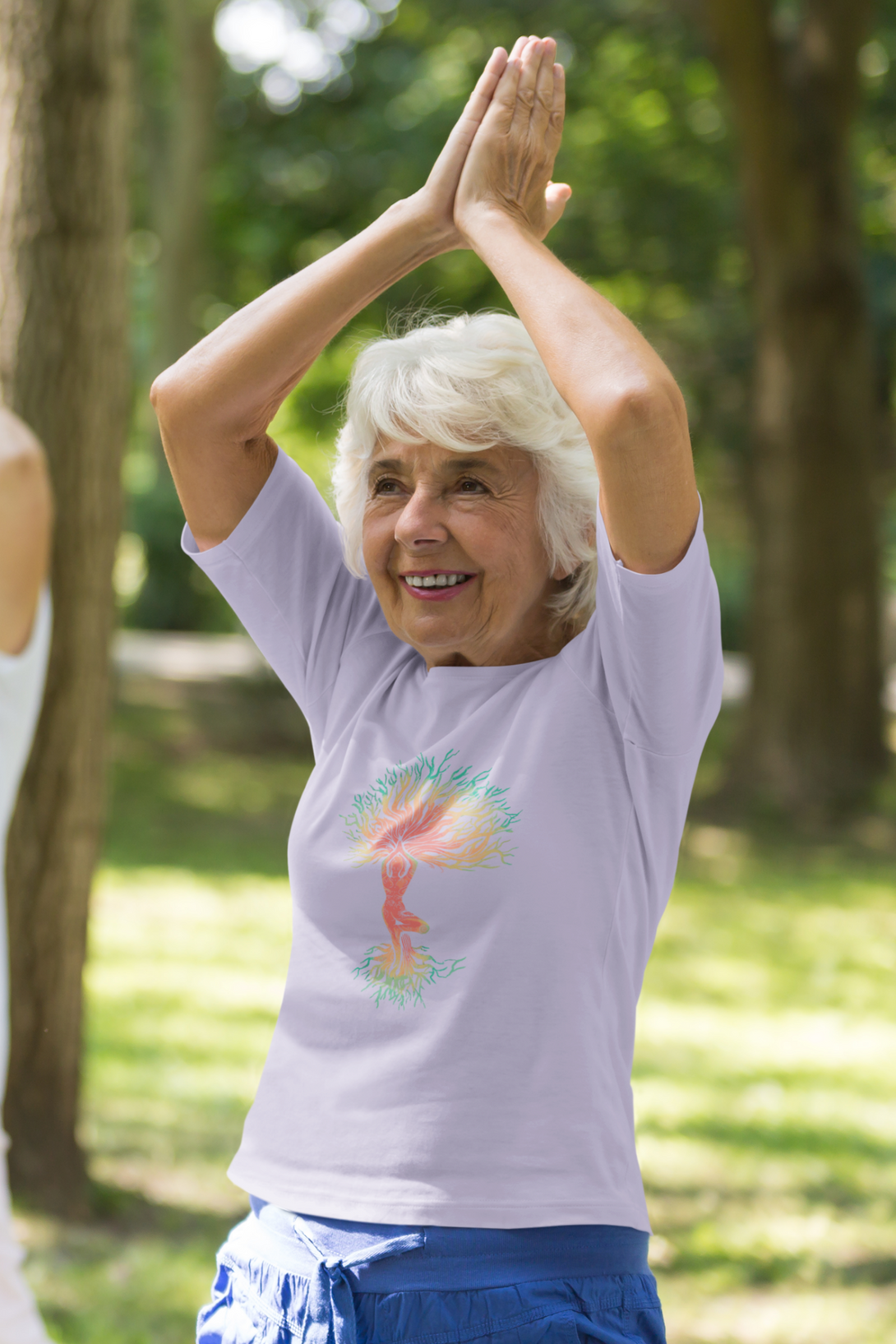 Yoga Tree Printed T-Shirt For Women - WowWaves - 5