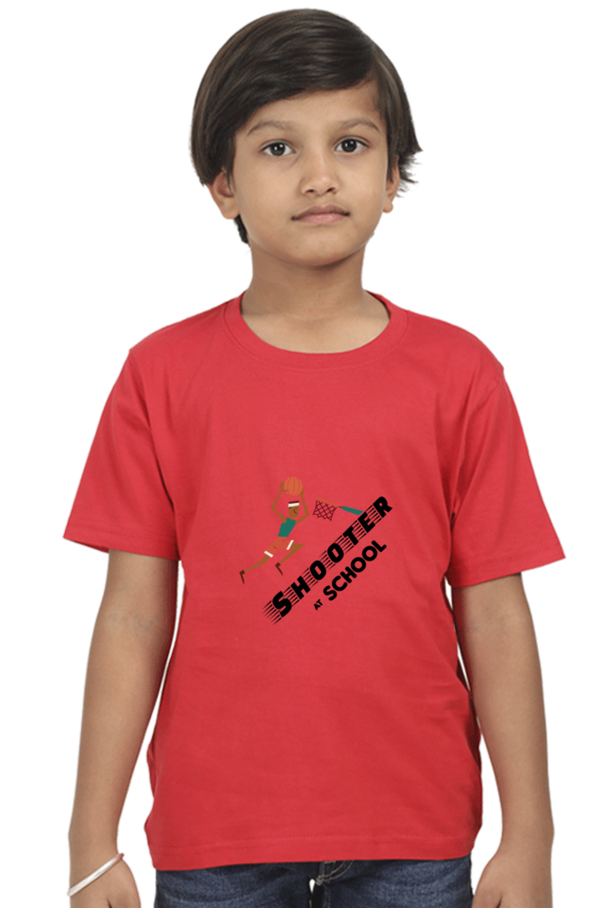 Basketball Shooter Printed T-Shirt For Boy - WowWaves