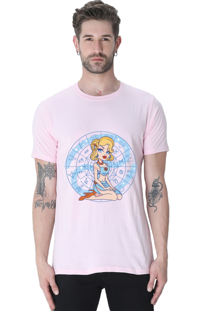 Zodiac Cancer Girl Printed T-Shirt For Men - WowWaves - 7