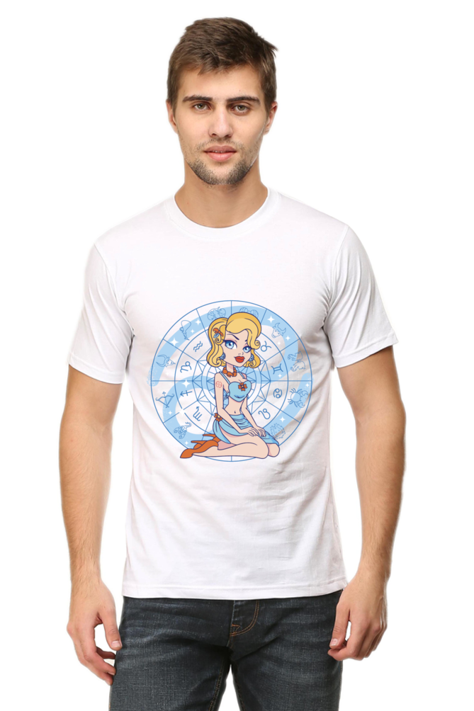 Zodiac Cancer Girl Printed T-Shirt For Men - WowWaves - 8