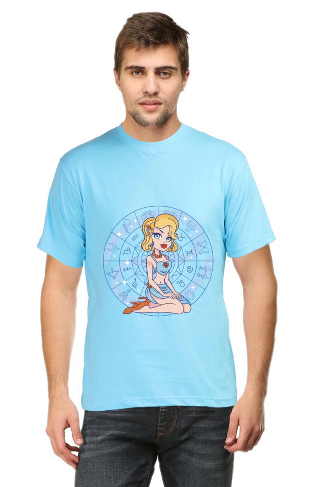 Zodiac Cancer Girl Printed T-Shirt For Men - WowWaves - 6