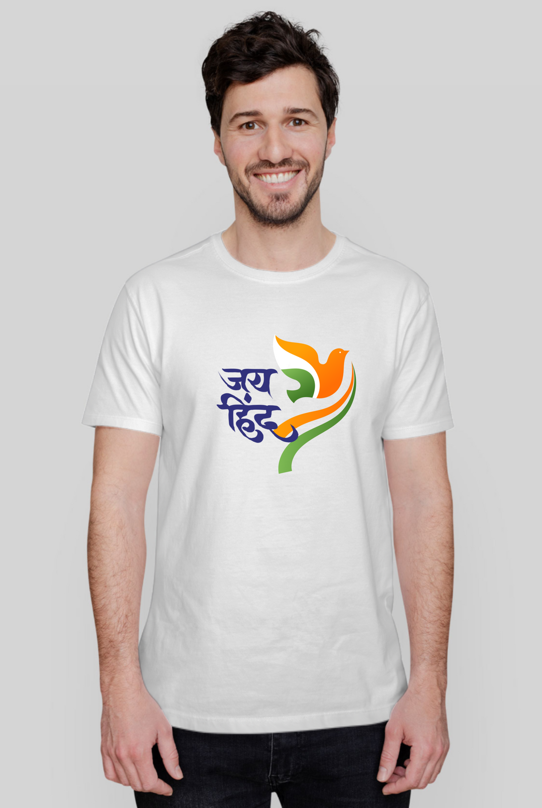 Jai Hind White Printed T-Shirt For Men - WowWaves - 6