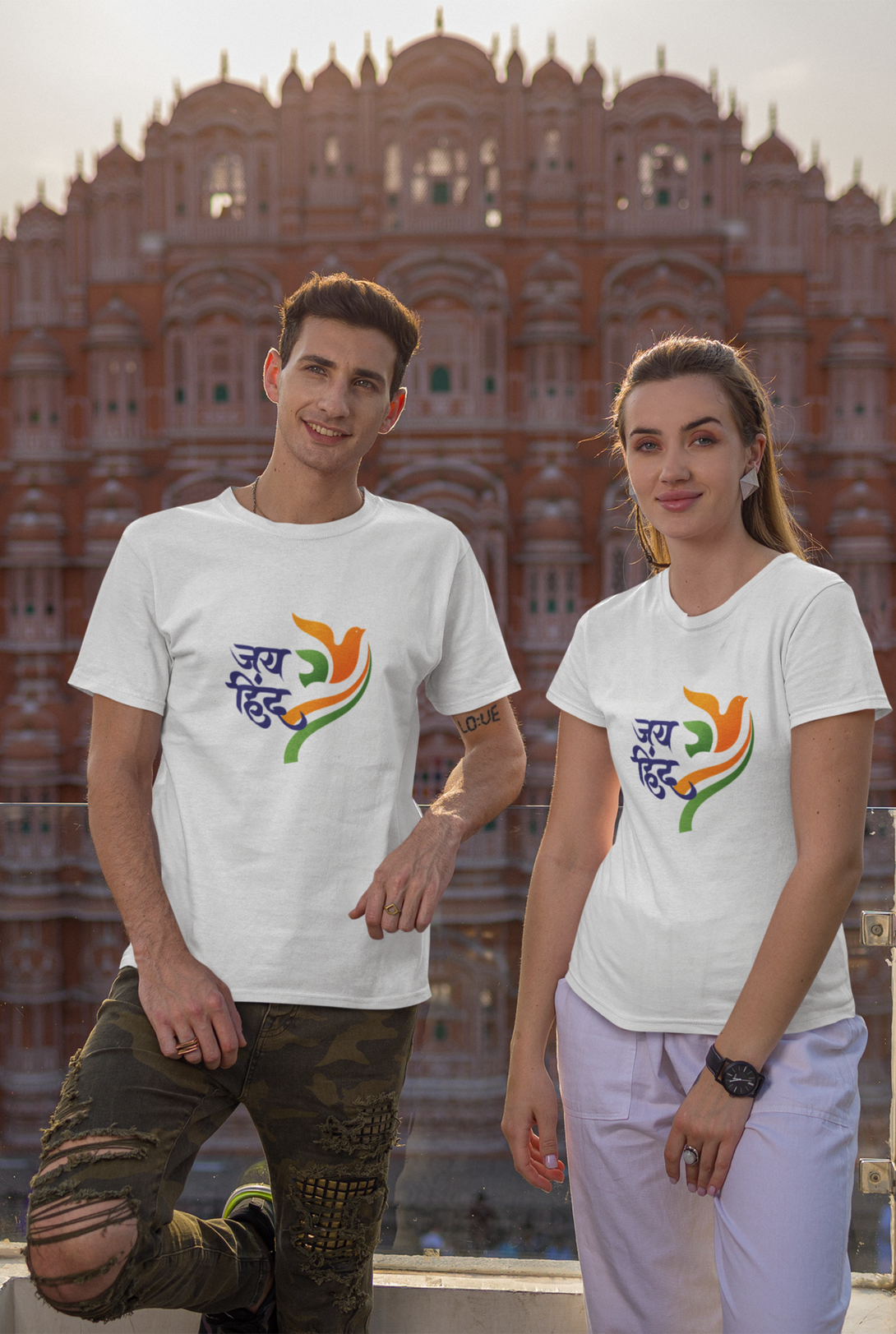 Jai Hind White Printed T-Shirt For Men - WowWaves - 2