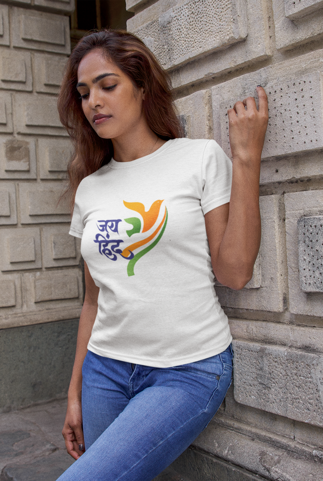 Jai Hind White Printed T-Shirt For Women - WowWaves - 6