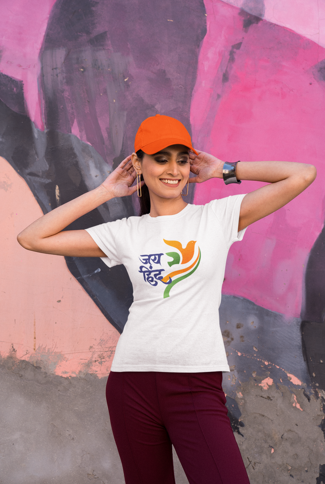 Jai Hind White Printed T-Shirt For Women - WowWaves - 5