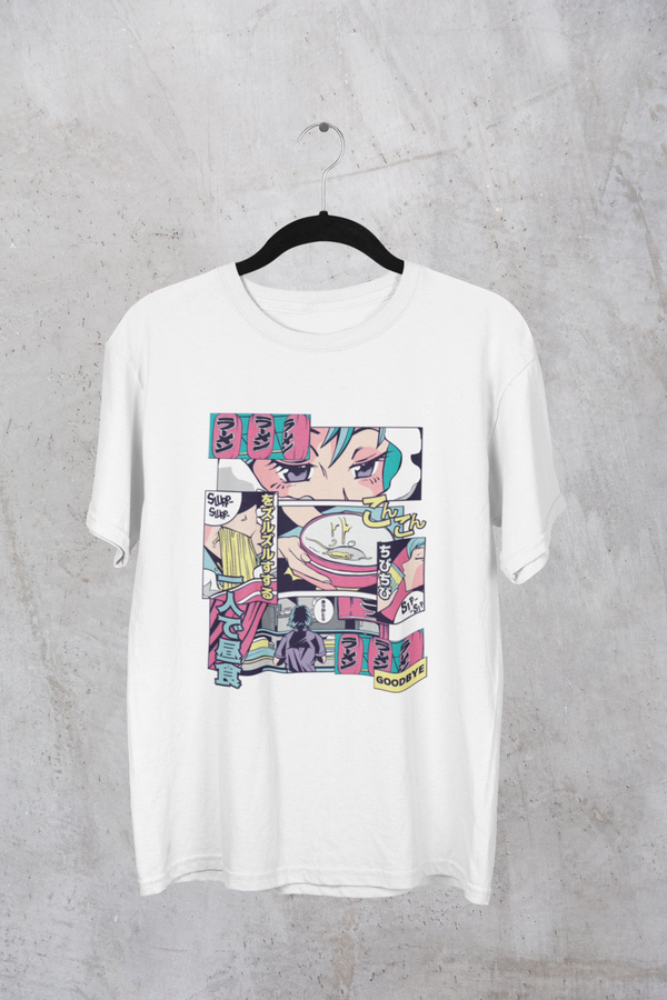 Ramen Shop Anime Printed Oversized T-Shirt For Men - WowWaves