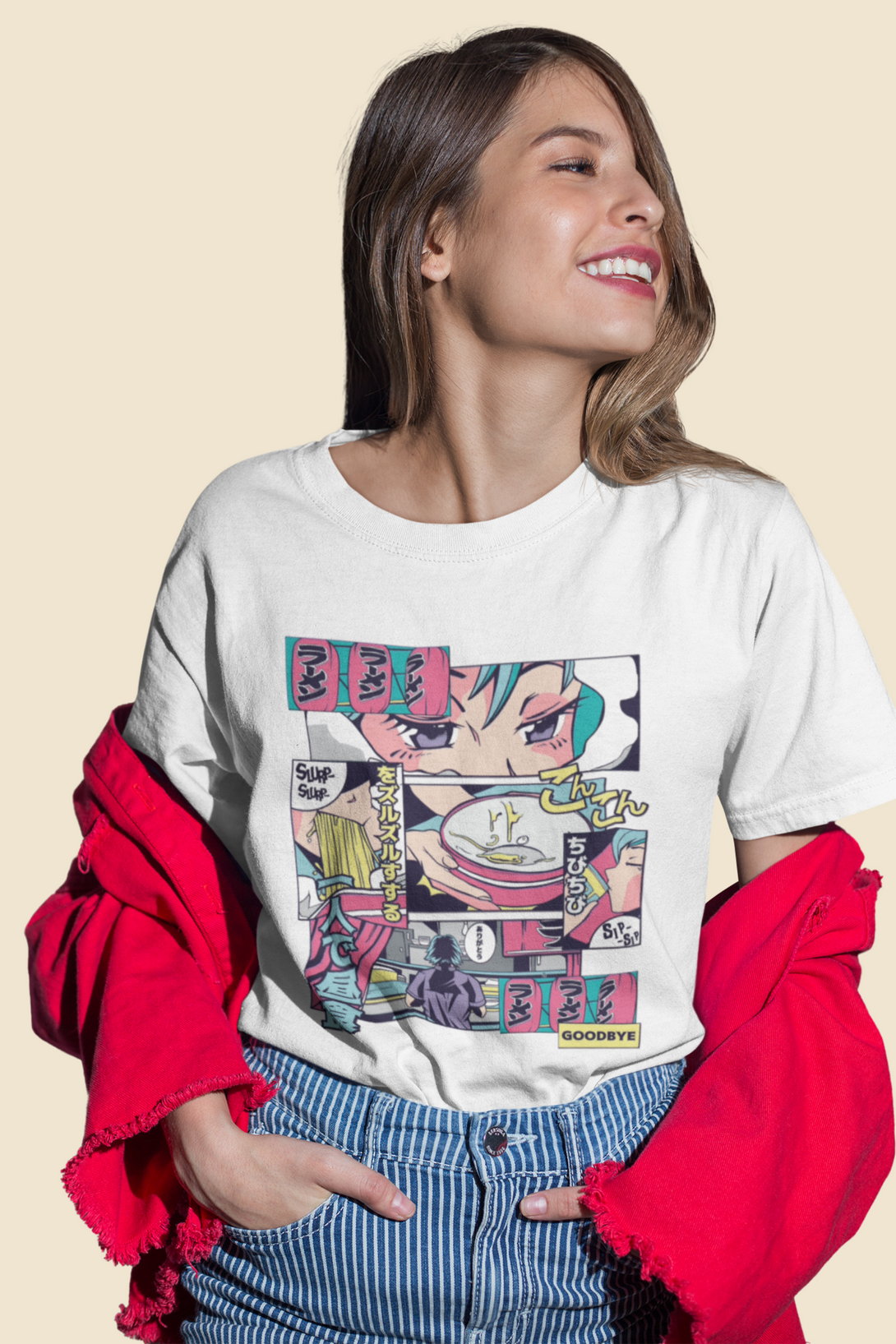 Ramen Shop Anime Printed Oversized T-Shirt For Women - WowWaves - 2