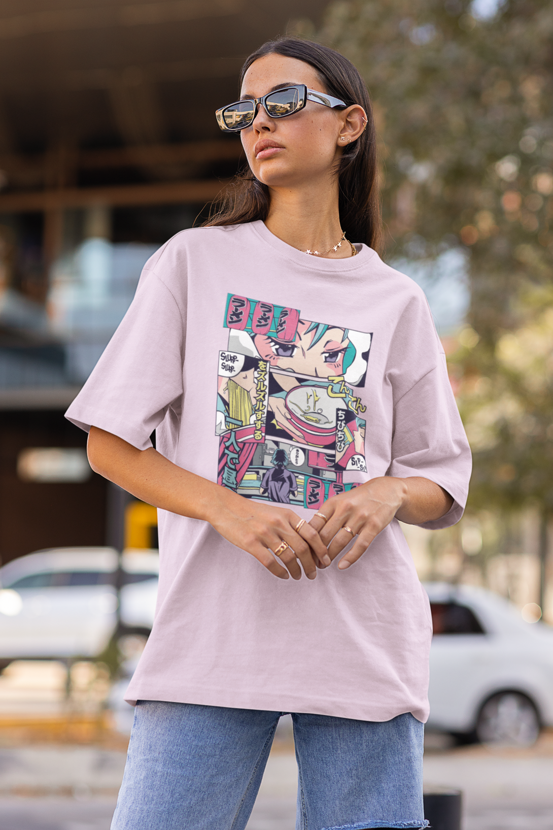 Ramen Shop Anime Printed Oversized T-Shirt For Women - WowWaves - 5