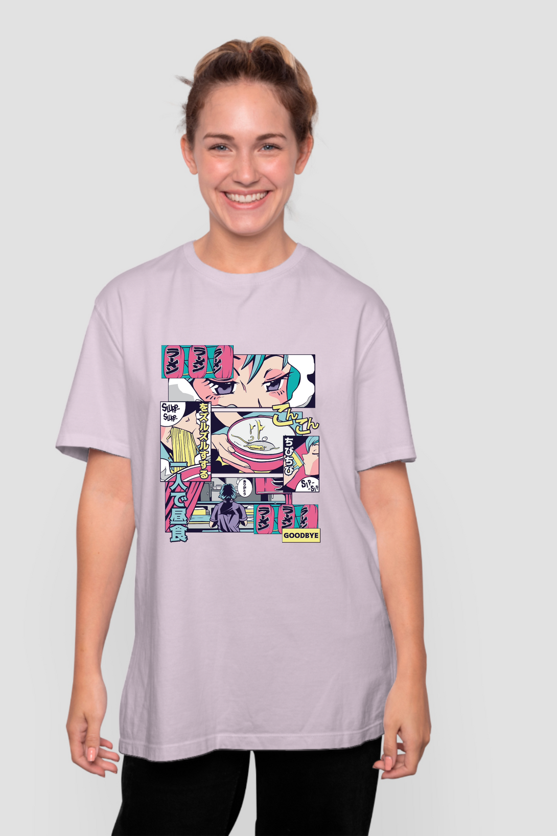 Ramen Shop Anime Printed Oversized T-Shirt For Women - WowWaves - 9