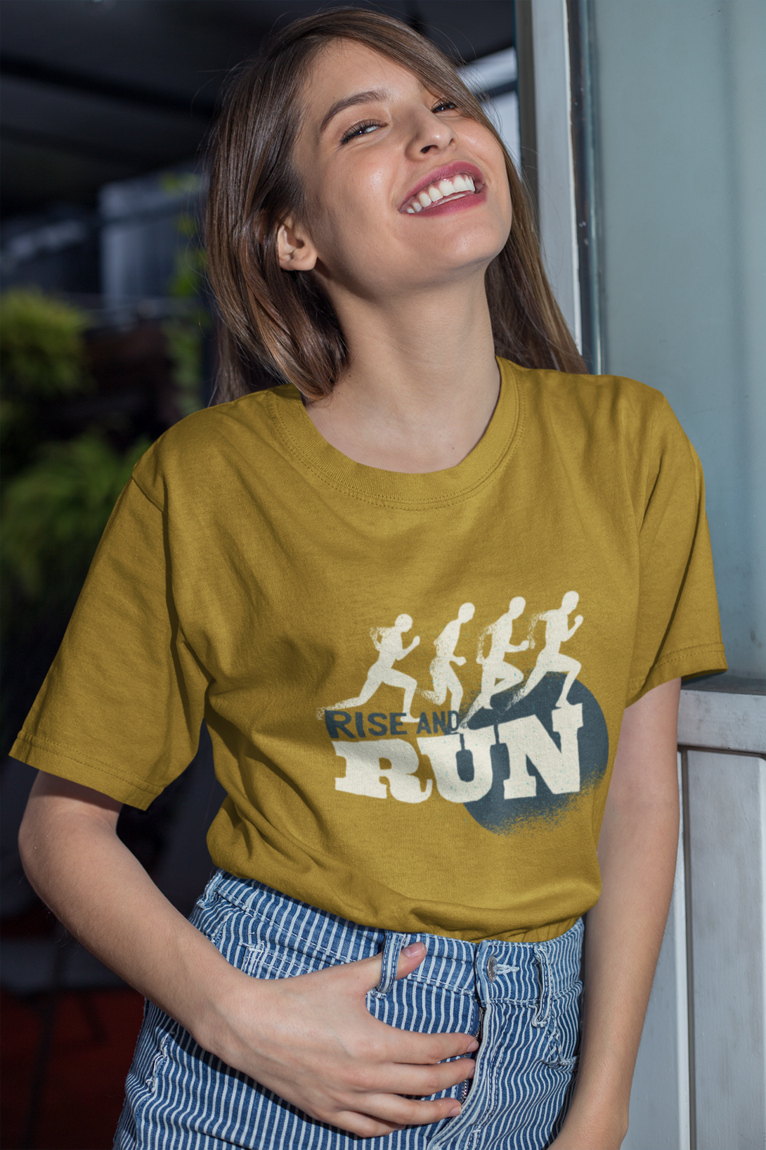 Rise And Run Printed Oversized T-Shirt For Women - WowWaves - 5