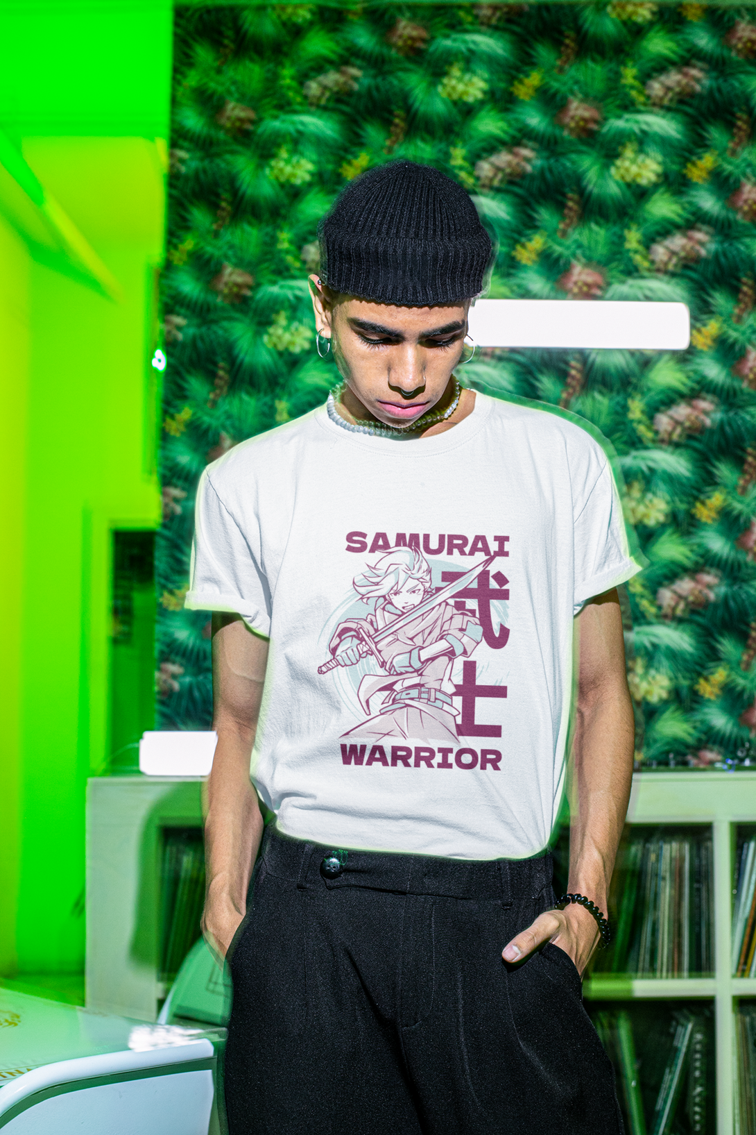 Anime Samurai Warrior Printed Oversized T Shirt For Men - WowWaves - 5