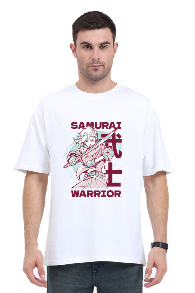 Anime Samurai Warrior Printed Oversized T Shirt For Men - WowWaves - 8