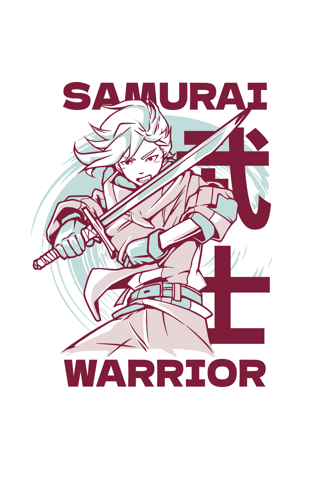 Anime Samurai Warrior Printed Oversized T Shirt For Men - WowWaves - 1