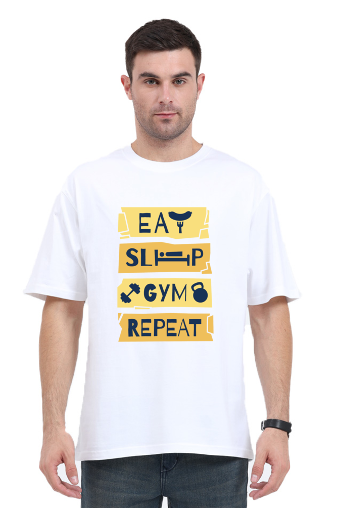 Gym Routine Printed Oversized T-Shirt For Men - WowWaves - 9